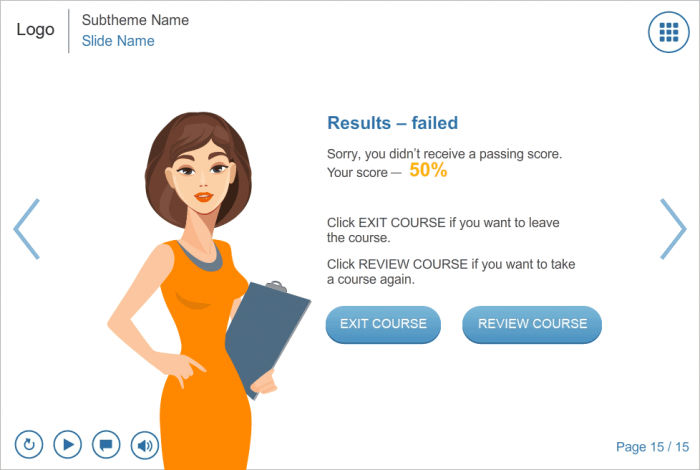 Course Results — Articulate Storyline Templates