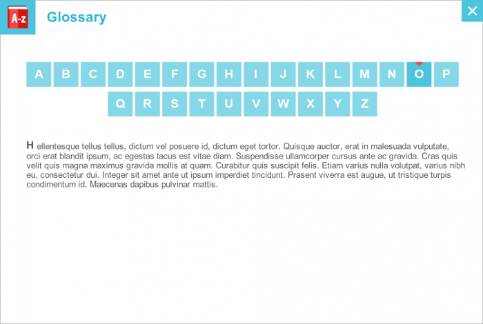 Glossary Page on White Background — Articulate Storyline Template Set