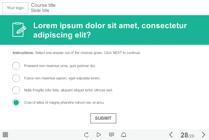 Test Slide With Single Choice — eLearning Template