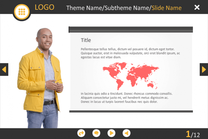 Handsome Cutout Man With Flipchart — Storyline eLearning Template