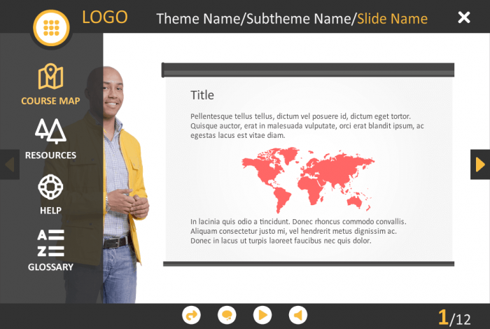 Left-Side Iconic Menu — Storyline Course Player