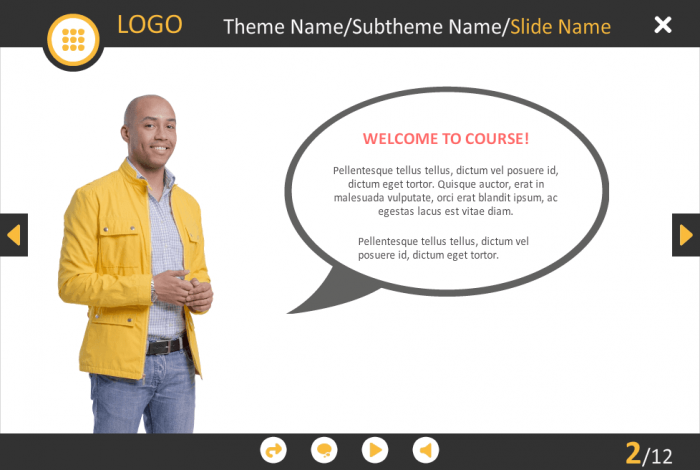 Cutout Young Man Character With Callout — Storyline eLearning Template