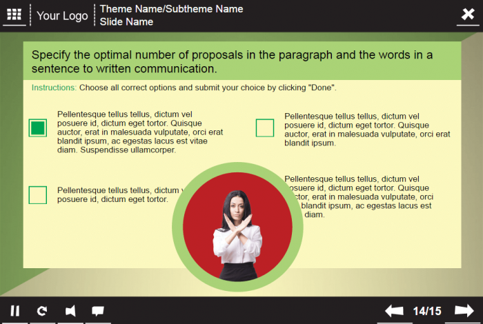 Multiple Choice Question — eLearning Lectora Template