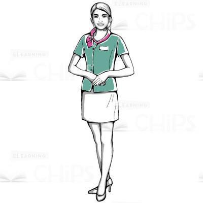 Hand-Drawn Young Lady With Headset Vector Character-0