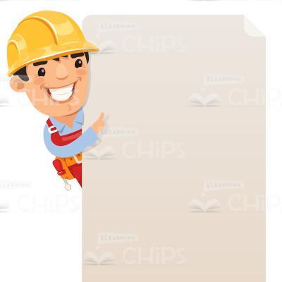 Builder With Blank Poster Vector Character-0