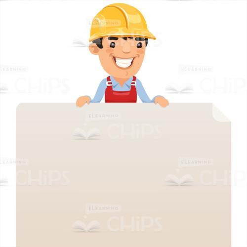 Builder Stands Over Poster Vector Character-0