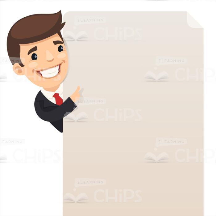 Successful Businessman With Empty Blank Vector Character-0