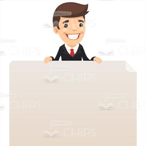 Young Businessman Stands Over The Poster Vector Character-0