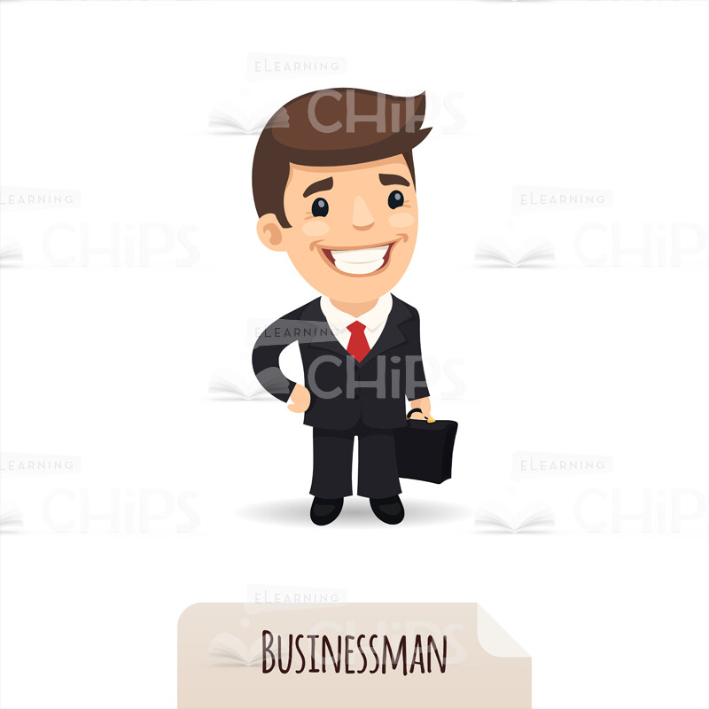 Cheerful Young Businessman Vector Character-0