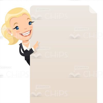 Successful Business Lady With Empty Blank Vector Character-0