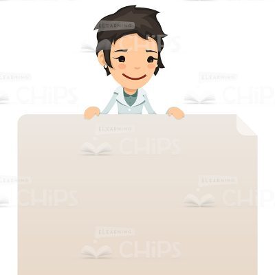 Female Doctor Stands Over The Empty Poster Vector Character-0