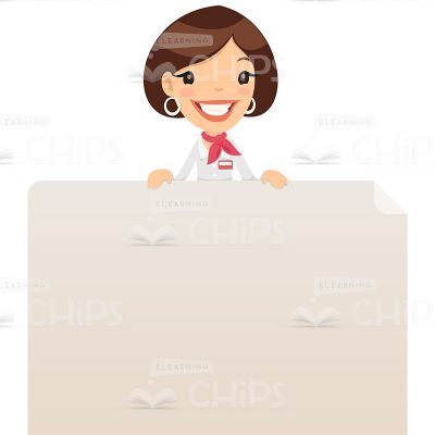 Young Manager Stands Over Empty Board Vector Character-0