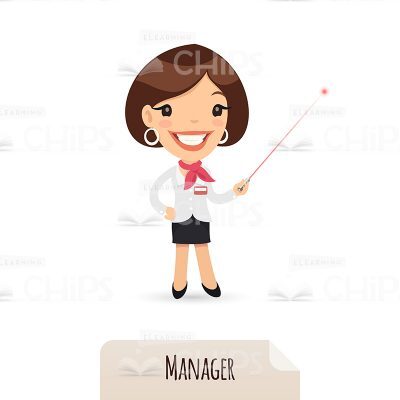 Pretty Manager With Laser Pointer Vector Character-0