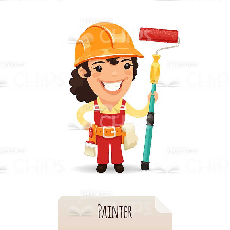 Female Painter Vector Character-0