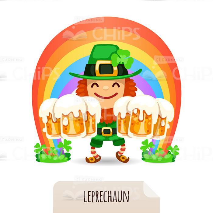 Leprechaun With Beer Vector Character-0