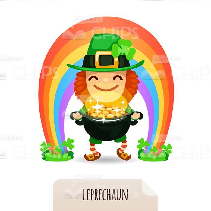 Leprechaun With Coins Vector Character-0