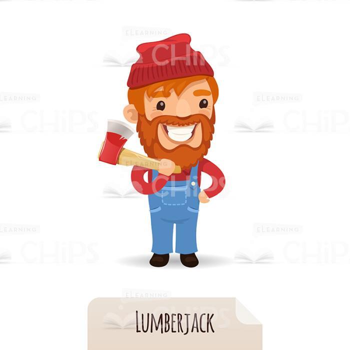 Lumberjack With Ax Vector Character-0