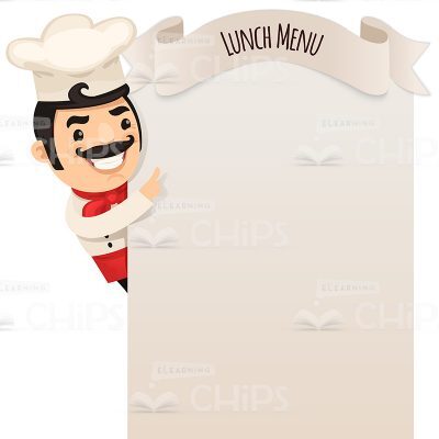 Experienced Chef Pointing At Menu Vector Character-0