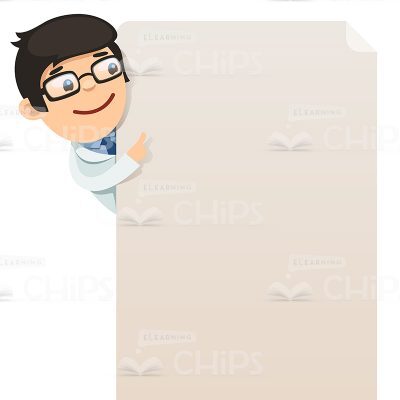 Young Doctor Pointing At Empty Blank Vector Character-0