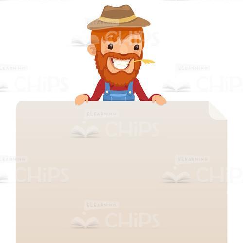 Friendly Farmer Stands Over Blank Vector Character-0