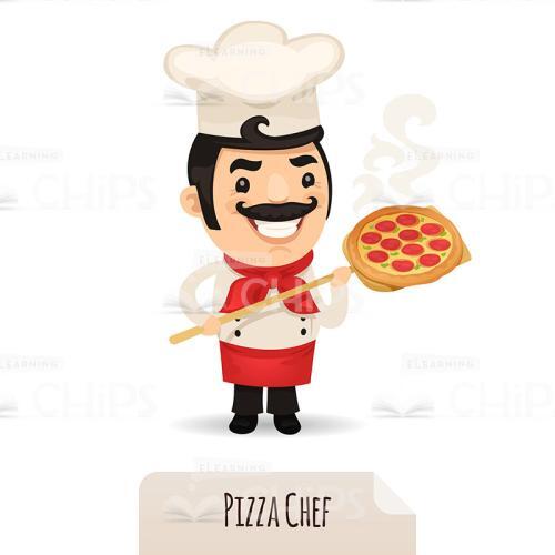 Chef Holding Pizza Vector Character-0