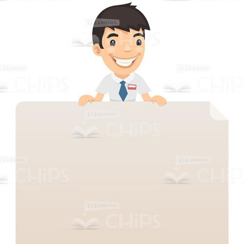 Young Male Manager Stands Over Poster Vector Character-0