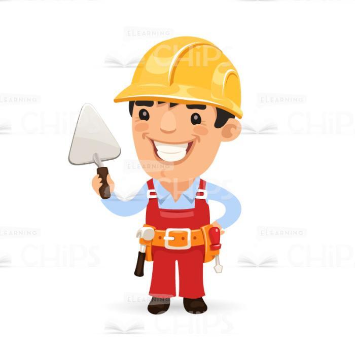 Constructors With Building Equipment Vector Character Set-17318