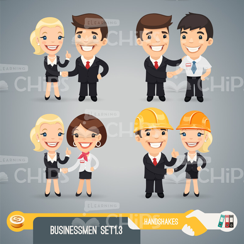 Business People Shaking Hands Vector Character Set-0