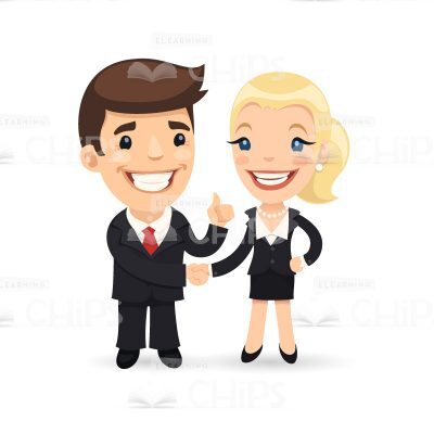 Business People Handshake Vector Character Set-17348