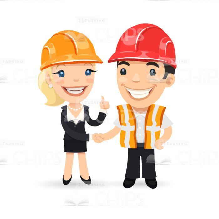 People in Hard Hats Vector Character Set-17356