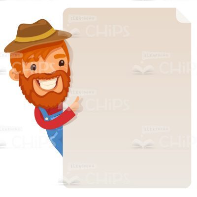 Farmers With Empty Blanks Vector Character Set-17420