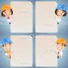 Young Engineers With Empty Blanks Vector Character Set-0