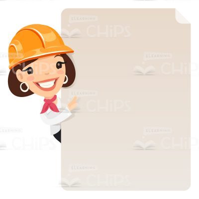Young Engineers With Empty Blanks Vector Character Set-17551