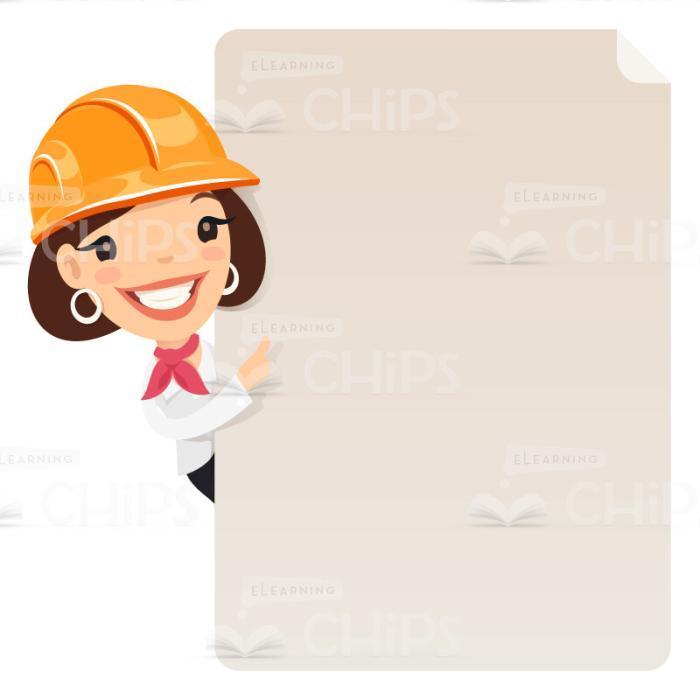 Young Engineers With Empty Blanks Vector Character Set-17551