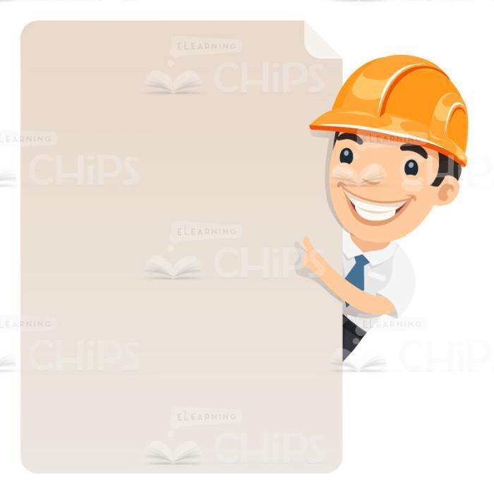 Young Engineers With Empty Blanks Vector Character Set-17553