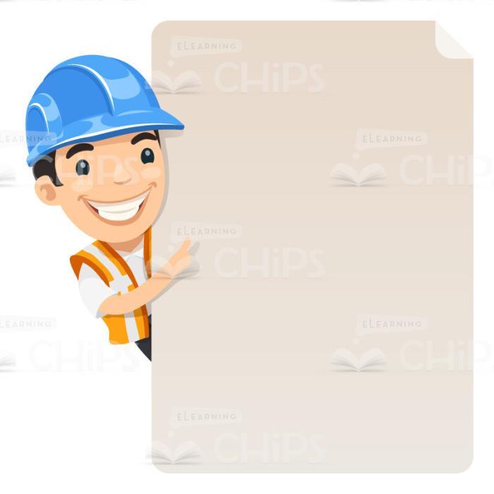 Young Engineers With Empty Blanks Vector Character Set-17554