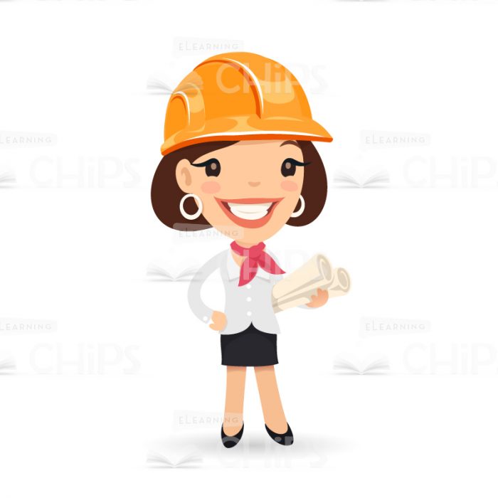 Young Managers In Hard Hats Vector Character Set-17557