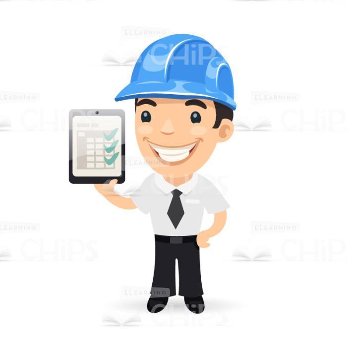 Young Managers In Hard Hats Vector Character Set-17558