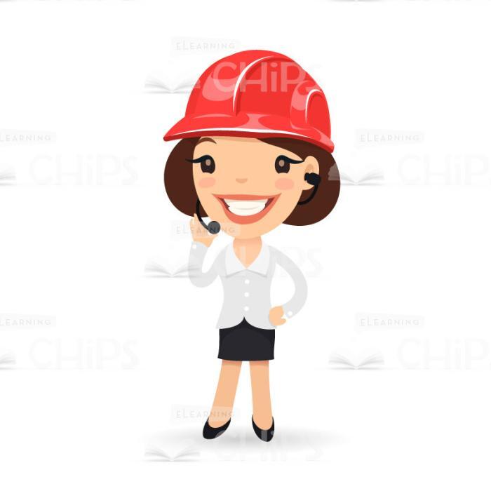 Young Managers In Hard Hats Vector Character Set-17559