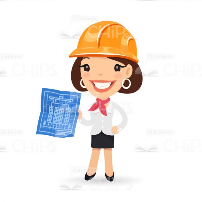 Young Managers In Hard Hats Vector Character Set-17561