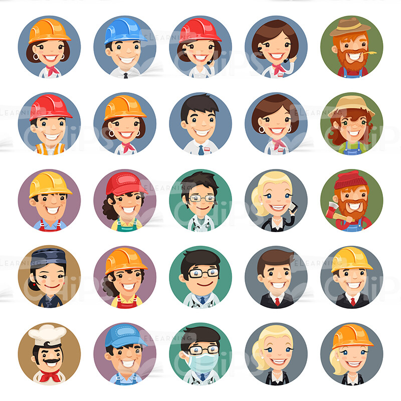 Young Professionals Vector Icon Set-0