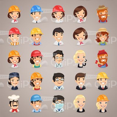 Vector Icon Set Of Different Characters-0