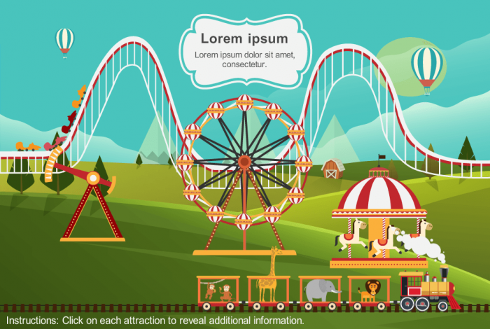 Steam Train with Animals — Storyline Template for eLearning Courses