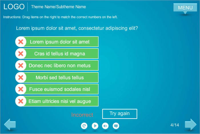 Blue Background And Green Blocks — Articulate Storyline Templates for eCourses