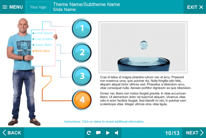 Tab with Video — Free eLearning Template for eCourses