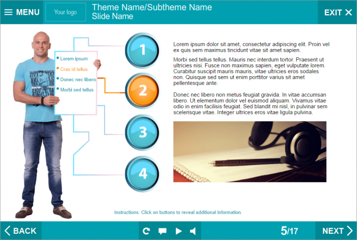 Text and Image Information — Free Lectora Templates for eLearning Courses