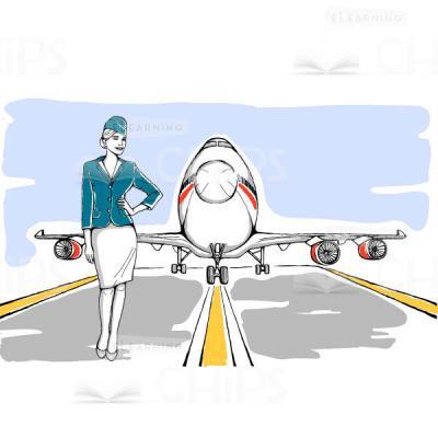 Runway With Character Vector Background -0