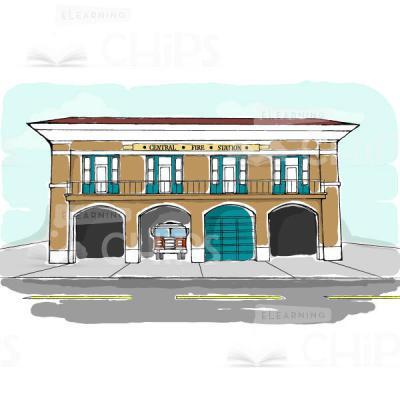 Central Fire Station Vector Background-0