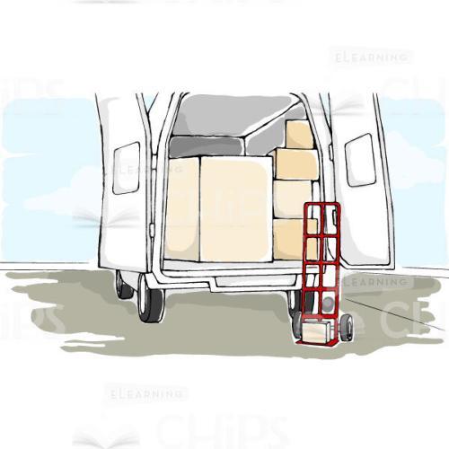 Delivery Service Van Vector Background-0
