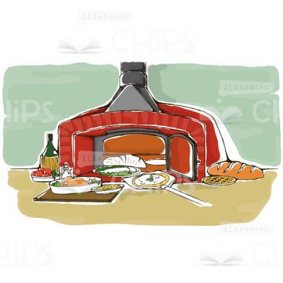 Pizza Oven Vector Background-0